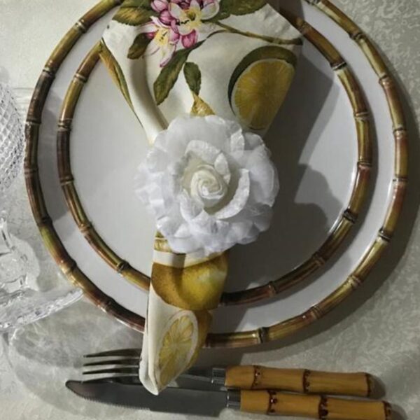 Loja Casa Canto - Porta Guardanapo - Porta Guardanapo 6un Flor Branca Lé Crochet