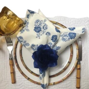 Loja Casa Canto - Guardanapos - Guardanapo algodão Estampa azul 47x47cm 4un Roupa Mesa