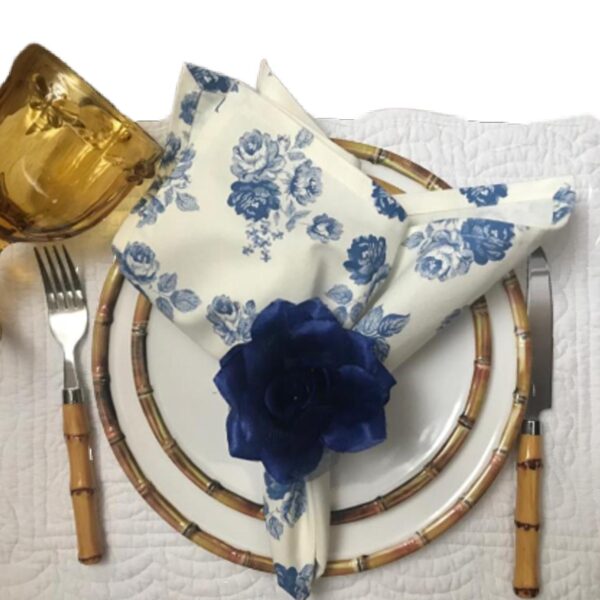 Loja Casa Canto - Guardanapos - Guardanapo algodão Estampa azul 47x47cm 4un Roupa Mesa