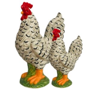 Loja Casa Canto - Enfeite Galinha de Cerâmica - Enfeite Decorativo Galinha Carijó 2un 20 16cm altura BTC