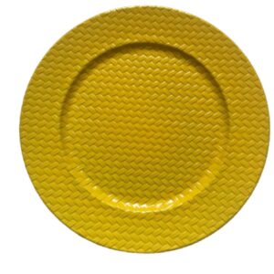 Loja Casa Canto - Sousplat - Sousplat Trançado amarelo Polipropileno 33cm 6un Casa Design