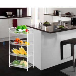 Loja Casa Canto - Carrinho Multiuso Utilitário - Carrinho com 4 Prateleiras New York em aço Branco 83x26x44cm Hudson