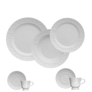 Loja Casa Canto - Aparelho de Jantar 06 pessoas - Aparelho de Jantar Chá e Café Tassel 42pç Porcelana Germer