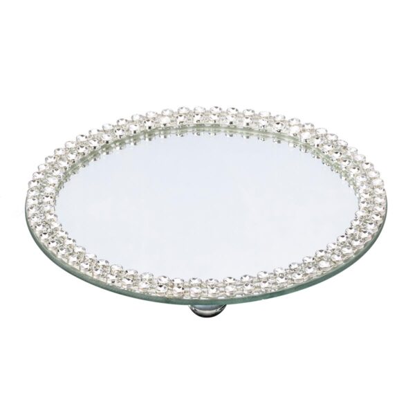 Loja Casa Canto - Bandeja de Madeira e Espelho - Bandeja Redonda Espelho 30cm Prestige Rojemac