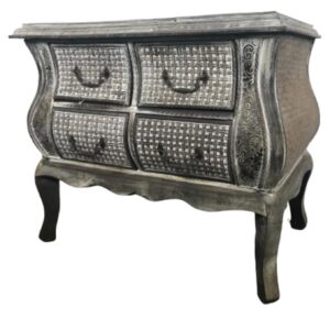 Loja Casa Canto - Cômoda Design - Comoda Madeira Rattan 4 Gavetas 72x43x62cm Xilya