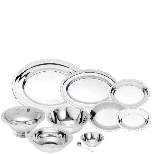 Loja Casa Canto - Baixela para Servir - Baixela aço Inox 10pç Veneza Wolff