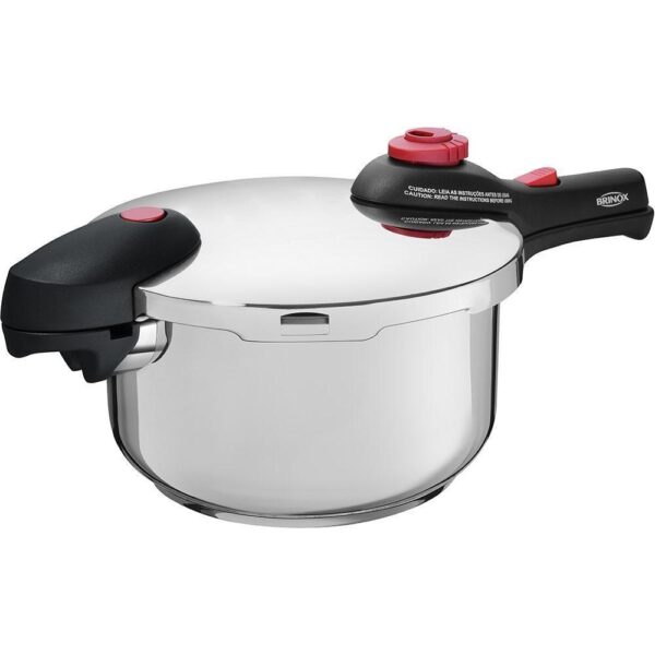 Loja Casa Canto - Panelas de Pressão - Panela Pressão Supra Inox 4, 5L 22x19cm Fundo Triplo Indução Brinox