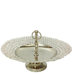 Loja Casa Canto - Centro de Mesa - Centro de Mesa Inox com Cristais 40cm Sarquis