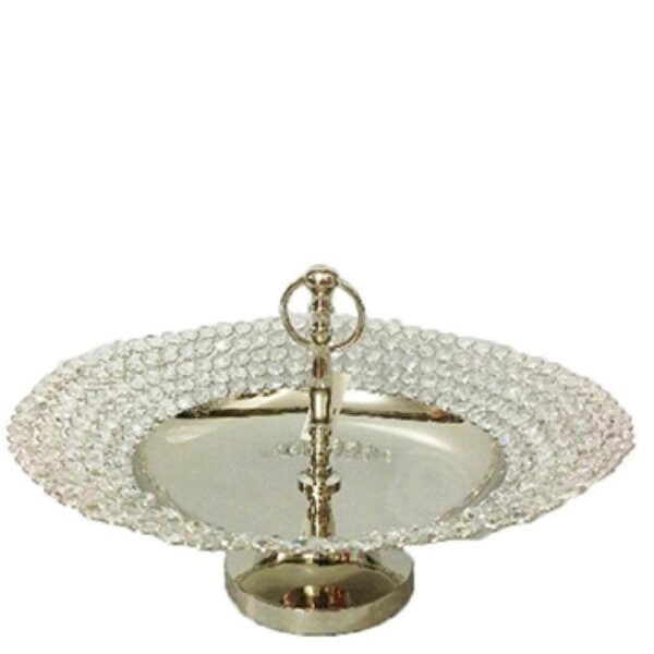 Loja Casa Canto - Centro de Mesa - Centro de Mesa Inox com Cristais 40cm Sarquis