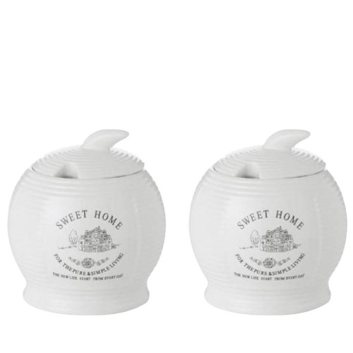 Jogo açucareiros Porcelana Sweet Home 300ml 2un Lyor