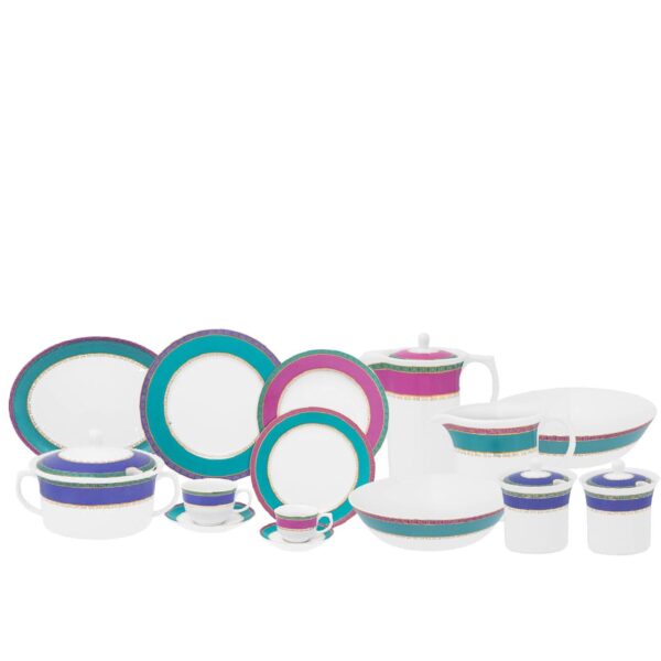 Loja Casa Canto - Baixela de Jantar - Baixela Serviço Jantar Flamingo Joia Brasileira 51pç Porcelana Oxford