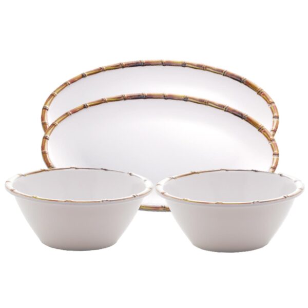 Loja Casa Canto - Baixela de Jantar - Baixela Serviço Jantar 22pç Estampa arara Melamina Gourmet