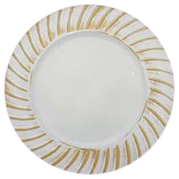 Loja Casa Canto - Sousplat - Sousplat Waves Off White 33cm Polipropileno 6un Mimo Style