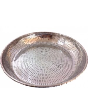 Loja Casa Canto - Saladeiras e Tigelas - Saladeira Redonda aluminio 41x6cm Metal Flor