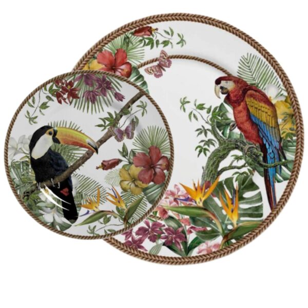 Jogo Pratos Rasos e Sobremesa Tropico 12pç Alleanza