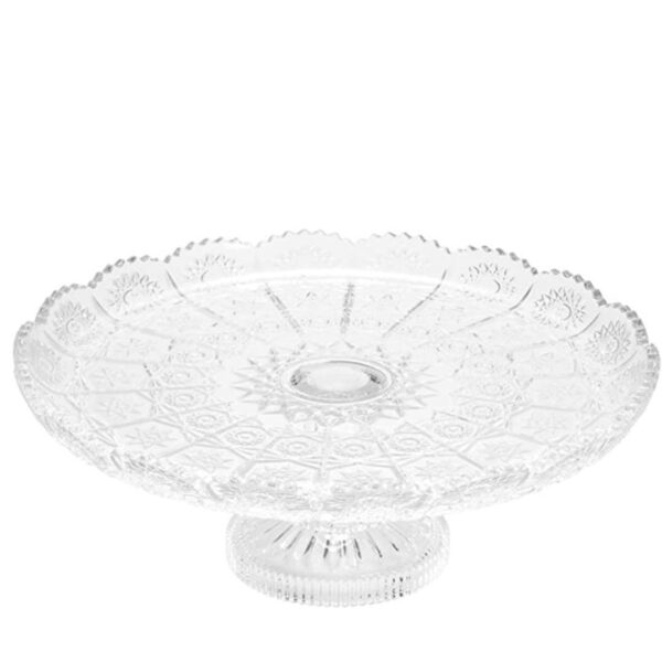 Prato para Bolo com pé Cristal Starry 30x12cm Wolff