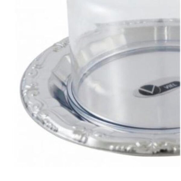Queijeira Aço Inox com Tampa Acrilico diâmetro 19cm Viel