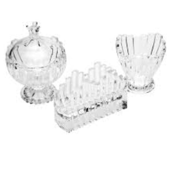 Loja Casa Canto - Açucareiros - Jogo Mesa Cristal açucareiro, Porta Guardanapo Porta adoçante 3un Wolff