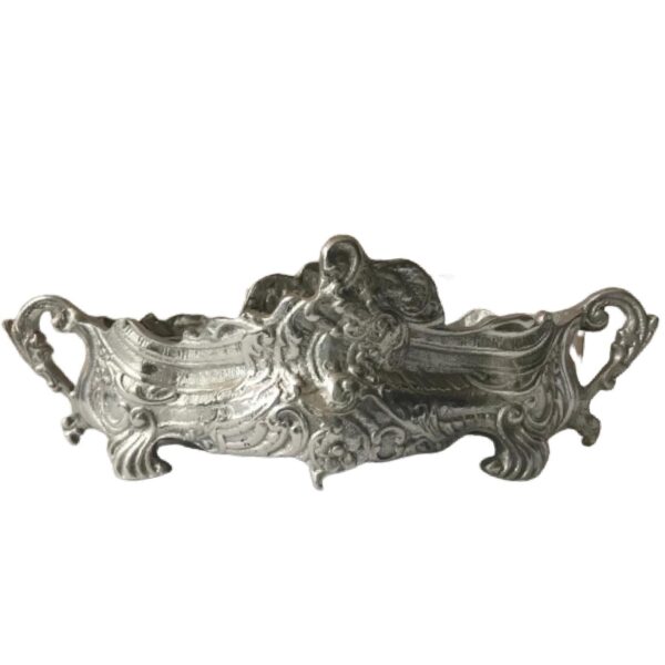 Loja Casa Canto - Centro de Mesa - Centro de Mesa aluminio Desenhado 53x27x16cm Metal Flor