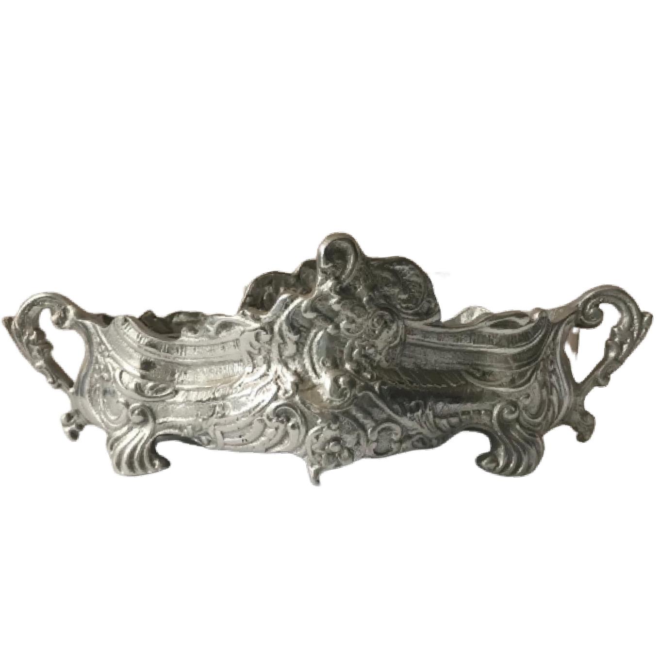 Loja Casa Canto - Centro de Mesa - Centro de Mesa aluminio Desenhado 53x27x16cm Metal Flor