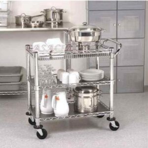 Loja Casa Canto - Carrinho Multiuso Utilitário - Carrinho para Chá e Café com 3 Prateleiras aço Inox Multiuso