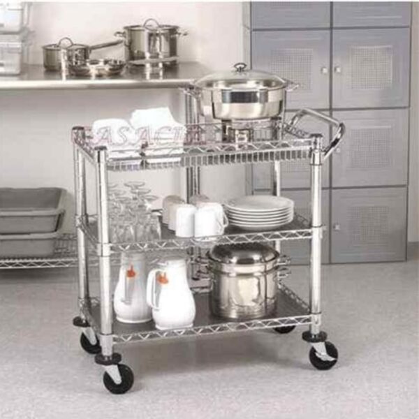 Loja Casa Canto - Carrinho Multiuso Utilitário - Carrinho para Chá e Café com 3 Prateleiras aço Inox Multiuso