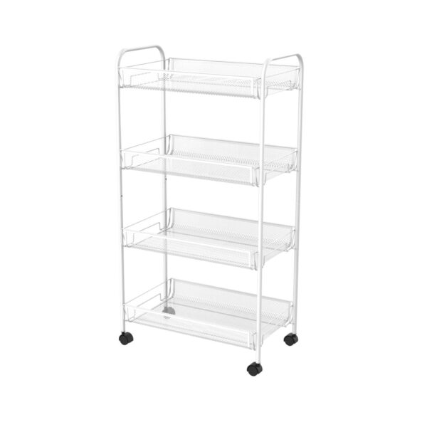 Loja Casa Canto - Carrinho Multiuso Utilitário - Carrinho com 4 Prateleiras New York em aço Branco 83x26x44cm Hudson
