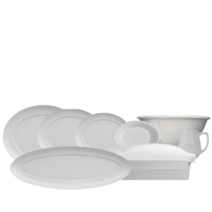 Baixela Travessas Rasas Versa Branca para Servir 8pç Porcelana Germer