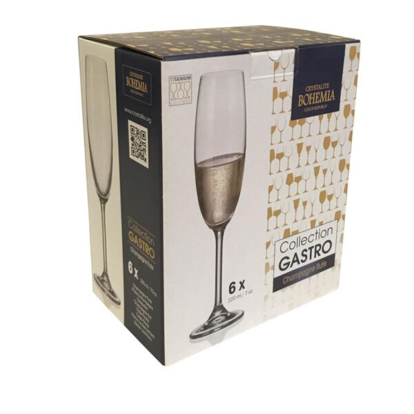 Loja Casa Canto - Taças de Cristal - Jogo Taças para Champanhe Cristal Titanium Gastro 220ml 6un Bohemia