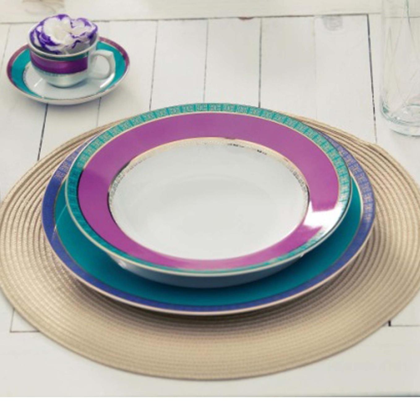Loja Casa Canto - Aparelho de Jantar 06 pessoas - aparelho de Jantar Chá Flamingo Joia Brasileira 42pç Porcelana Oxford