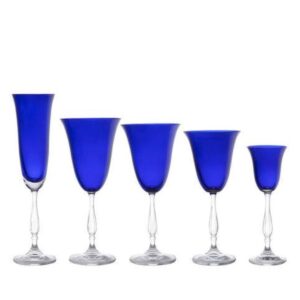 Loja Casa Canto - Taças de Cristal - Jogo Taças Cristal Ecol antik Fregata Cobalto 30un Bohemia