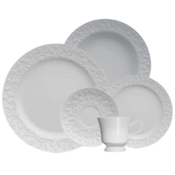 Loja Casa Canto - Aparelho de Jantar 06 pessoas - aparelho de Jantar Chá 30pç Tassel Porcelana Germer