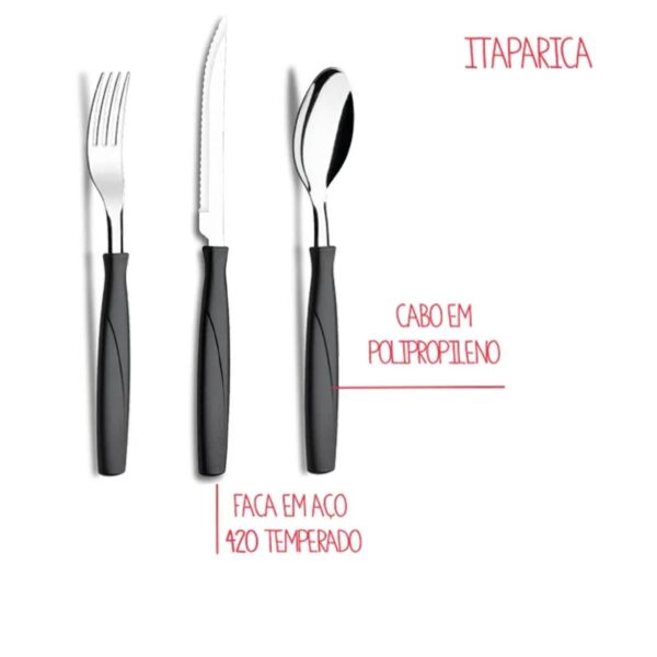 Loja Casa Canto - Faqueiro 24 peças - Faqueiro Itaparica 25pç Preto Brinox