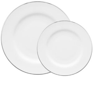 Loja Casa Canto - Pratos Avulsos - Jogo Pratos Rasos Sobremesa Flamingo Isabel Prata 12pç Oxford