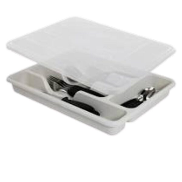 Loja Casa Canto - Porta Talheres - Porta Talheres com Tampa Logic Plástico Branco Ou