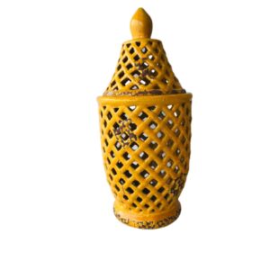 Loja Casa Canto - Vasos - Vaso Decorativo Cerâmica amarela 33cm 27cm altura, 2un ZigHome