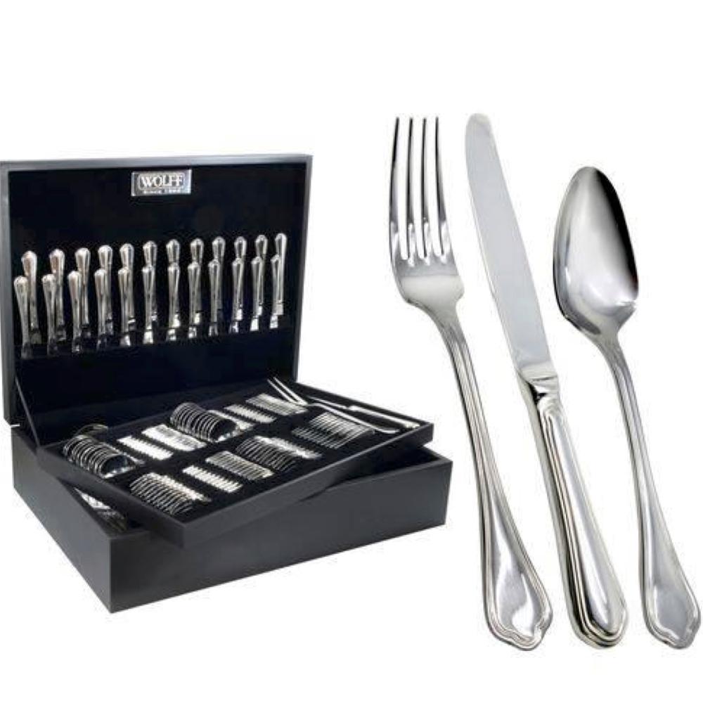 Loja Casa Canto - Faqueiro 101 peças - Faqueiro Zurich aço Inox com Estojo 101pç Wolff