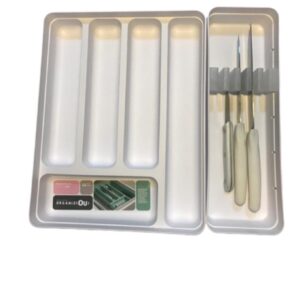 Loja Casa Canto - Porta Talheres - Jogo Organizador Talheres Facas Logic Plástico Branco 2un OU