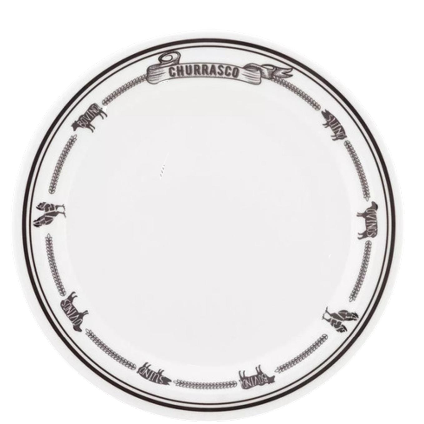 Loja Casa Canto - Jogo para Churrasco - Jogo para Churrasco Jornal do Churrasqueiro 12pç Oxford Porcelana
