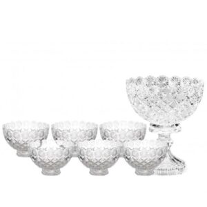 Loja Casa Canto - Saladeiras e Tigelas - Jogo Fruteira Saladeiras Cristal Diamond 7pç Lyor