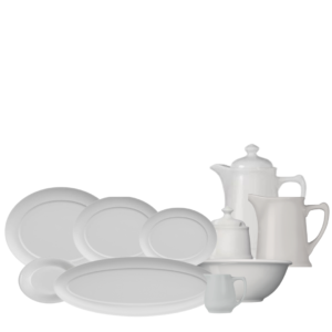 Baixela Travessas Rasas Versa Branca para Servir 10pç Porcdelana Germer