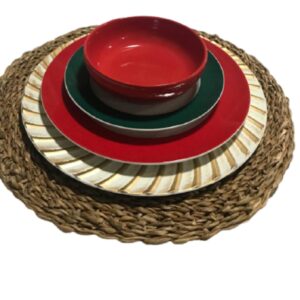 Natal Mesa Posta 30pç Americano Pratos Porcelana Germer