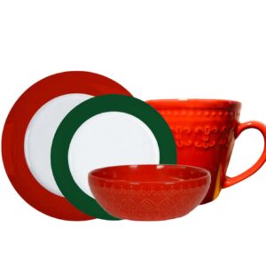 Loja Casa Canto - Aparelho de Jantar 06 pessoas - aparelho de Jantar 24pç Versa Natal Porcelana Germer