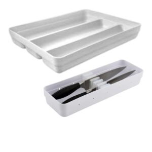 Loja Casa Canto - Porta Talheres - Jogo Organizador Utensílios Facas Logic Plástico Branco 2un OU