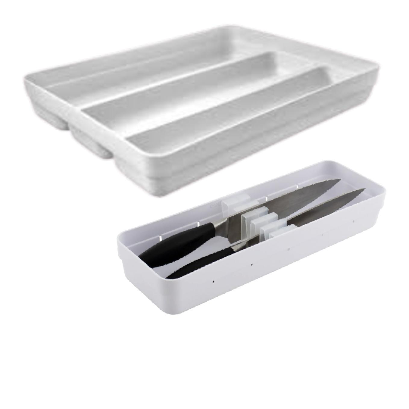 Loja Casa Canto - Porta Talheres - Jogo Organizador Utensílios Facas Logic Plástico Branco 2un OU