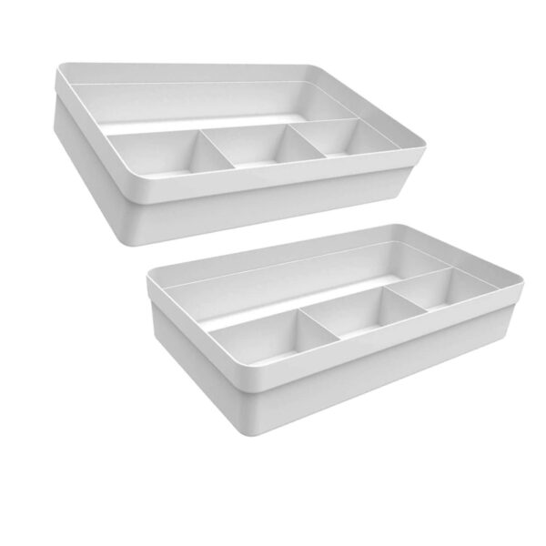 Loja Casa Canto - Organização de Gavetas - Jogo Organizadores Gavetas Logic Plástico Branco 4un Ou