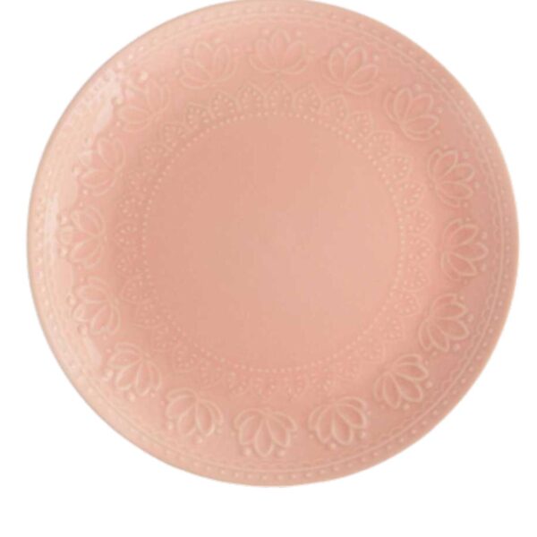 Loja Casa Canto - Pratos Avulsos - Jogo Pratos Rasos Fundos Relieve Rosa 12un Yoi