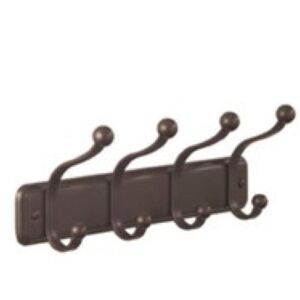 Loja Casa Canto - Cabides e Cabideiros - Cabideiro Parede 4 Ganchos Metal Bronze 32x12x10cm Hudson