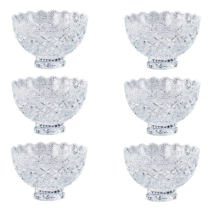 Loja Casa Canto - Saladeiras e Tigelas - Jogo Bowls Cristal 12×9, 5cm 6un Diamond