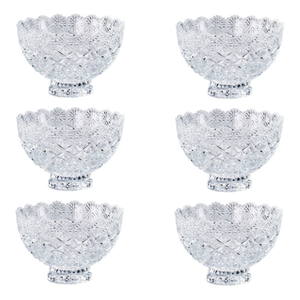 Loja Casa Canto - Saladeiras e Tigelas - Jogo Bowls Cristal 12×9, 5cm 6un Diamond